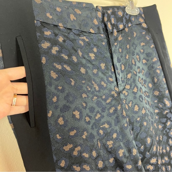 MARC By MARC JACOBS Black Animal Print Tuxedo Stripe Trouser Pants 6 SMALL EUC - Picture 4 of 11